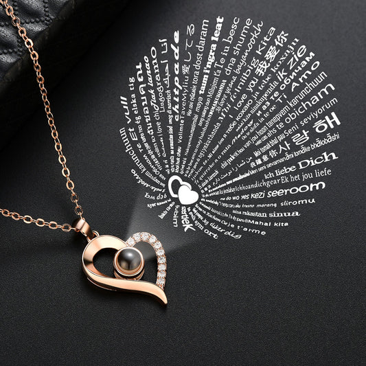 Collar Corazón Te Amo en 100 Idiomas