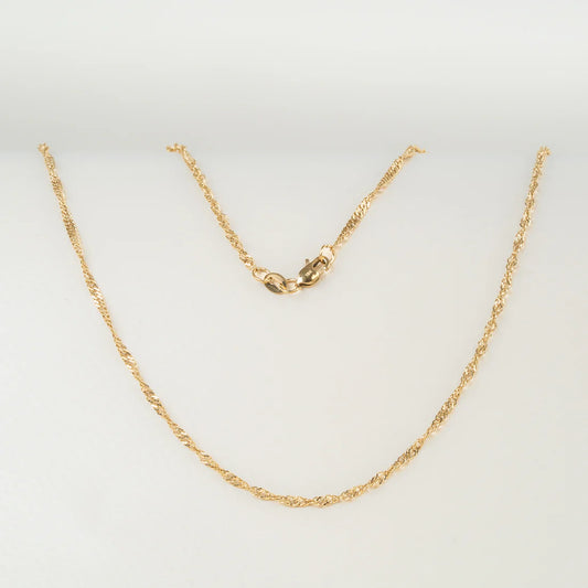 Cadena Singapur Hombre - Oro Laminado 18K