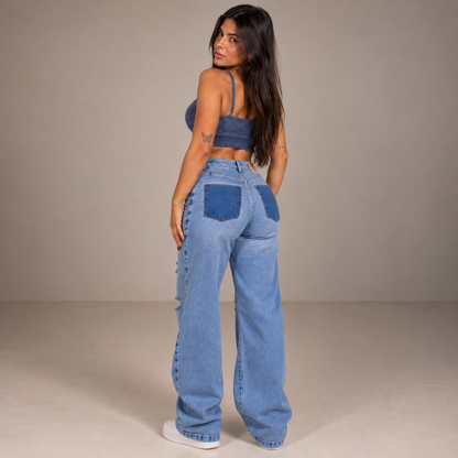 Pantalón Mom de Jean con Roturas - vista 3